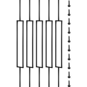 VEVOR Deck Balusters, 10 Pack Metal Deck Spindles, 44"x0.5" Staircase Baluster with Screws, Iron Deck Railing for Wood and Composite Deck, Stylish Bla