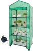 Mini Greenhouse,4 Tier Small Portable Greenhouses Kit with Caster Wheels and Roll-up Zipper PE Cover,Green House for Indoor Outdoor Seedling and Plant