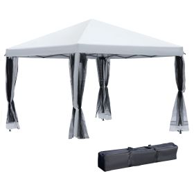 10' x 10' Pop Up Canopy Tent with Netting, Instant Gazebo, Ez up Screen House Room with Carry Bag, Height Adjustable, for Outdoor, Garden, Patio, Crea
