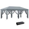 Outsunny 10' x 20' Pop Up Canopy Tent with Netting, Heavy Duty Instant Sun Shelter, Large Tents for Parties with Carry Bag for Outdoor, Garden, Patio,
