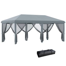 Outsunny 10' x 20' Pop Up Canopy Tent with Netting, Heavy Duty Instant Sun Shelter, Large Tents for Parties with Carry Bag for Outdoor, Garden, Patio,