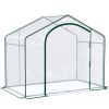 Outsunny 6' x 3' x 5' Portable Walk-in Greenhouse, PVC Cover, Steel Frame Garden Hot House, Zipper Door, Top Vent for Flowers, Vegetables, Saplings, C