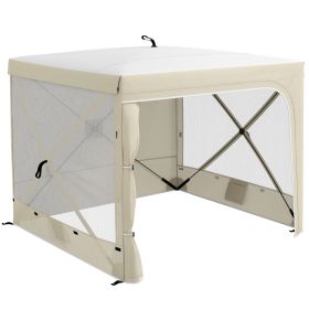 Outsunny 7' x 8' Pop Up Canopy Tent, UV-Resistant Camping Tent Event Shelter with Curtains, Nettings and Carrying Bag, for Garden, Patio, Hiking, Back