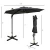 10ft Offset Patio Umbrella with Base, Hanging Aluminum and Steel Cantilever Umbrella with 360¬∞ Rotation, Easy Tilt, 8 Ribs, Crank, Cross Base Include
