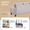 Modern Living Room Sofa Set Linen Upholstered Couch Furniture for Home or Office ,Light Grey,(1+3-Seat,Old Sku:SG000366AAA)