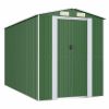 Garden Shed Green 75.6"x140.6"x87.8" Galvanized Steel
