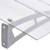 Door Canopy Silver and Transparent 47.2"x35.4" Polycarbonate