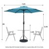 7.5FT Patio Umbrella with Crank and Push Button Tilt, Outdoor Table Market Umbrella with Aluminum Pole - Lake Blue