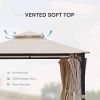 10*10 FT Softtop Metal Gazebo with Mosquito Net&Sunshade Curtains,Sturdy Heavy Duty Double Roof Canopy,Galvanized Steel Design Outdoor Tent,Suitable f