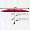 15Ftx9FtDouble-Sided Patio Umbrella Outdoor Market Table Garden Extra Large Waterproof Twin Umbrellas with Crank and Wind Vents for Garden Deck Backya