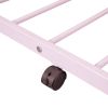 Twin Size Metal House Bed with Twin Size Trundle, Pink