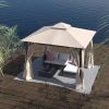 10*10 FT Softtop Metal Gazebo with Mosquito Net&Sunshade Curtains,Sturdy Heavy Duty Double Roof Canopy,Galvanized Steel Design Outdoor Tent,Suitable f