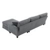 [VIDEO provided][New]87*61"Modern L-shaped Corduroy Sofa with Reversible Chaise,4-seat Upholstered Sectional Indoor Furniture,Convertible Sleeper Couc