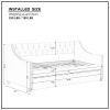 Daybed with Trundle Upholstered Tufted Sofa Bed, with Button and Copper Nail on Arms full Size Beige