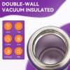Insulated Water Bottles 24 oz, Santeco Stainless Steel Bottle with Lanyard & Wide Mouth Spout Lid, Leak Proof, Double Wall Vacuum Water Bottle, Keep D
