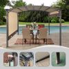 11 x 9 Ft Outdoor Pergola Retractable Shade Canopy Arched Gazebo with Adjustable Waterproof Sun Shade Pergola for Garden Lawn Deck (Beige)