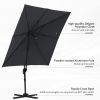 Outsunny 8FT Cantilever Patio Umbrella, Square Outdoor Offset Umbrella with 360¬∞ Rotation, Aluminum Hanging Umbrella with 3-Position Tilt, Crank & Cr