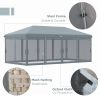 Outsunny 10' x 20' Pop Up Canopy Tent with Netting, Heavy Duty Instant Sun Shelter, Large Tents for Parties with Carry Bag for Outdoor, Garden, Patio,