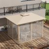 Outsunny 10' x 12' Patio Gazebo with Netting, Double Roof Outdoor Gazebo Canopy Shelter, Solid Metal Frame for Garden, Lawn, Backyard, Deck, Beige