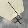 Outsunny 9.5FT Cantilever Patio Umbrella with Crank, Cross Base and Air Vent, Round Hanging Offset Umbrella, Heavy Duty Outdoor Umbrella for Garden, P