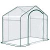 Outsunny 6' x 3' x 5' Portable Walk-in Greenhouse, PVC Cover, Steel Frame Garden Hot House, Zipper Door, Top Vent for Flowers, Vegetables, Saplings, C