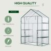 Outsunny 5' x 2.5' x 6.5' Mini Walk-in Greenhouse Kit, Portable Green House with 3 Tier Shleves, Roll-Up Door, and Weatherized Plastic Cover for Backy
