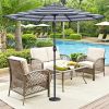 Umbrella Outdoor Patio Adjustable 9 Ft Patio Umbrella With Tilt Beach Garden