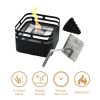 Tabletop Fireplace Bio-Ethanol Fire Pit,Indoor Outdoor Table Fire Lantern Portable Fire Bowl Pot Fire Pit,Square,Black‚Ä¶