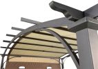 11 x 9 Ft Outdoor Pergola Retractable Shade Canopy Arched Gazebo with Adjustable Waterproof Sun Shade Pergola for Garden Lawn Deck (Beige)