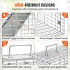 VEVOR Live Animal Cage Trap, 31" x 10" x 12" Humane Cat Trap Galvanized Iron, Folding Animal Trap with Handle for Rabbits, Stray Cats, Squirrels, Racc