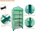 Mini Greenhouse,4 Tier Small Portable Greenhouses Kit with Caster Wheels and Roll-up Zipper PE Cover,Green House for Indoor Outdoor Seedling and Plant