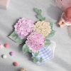1pc Pop Up Greeting Card For Mother's Day; 3D Hydrangea Flower Paper Carving Ornament; Creative Birthday Wishing Handmade Gift; Thanksgiving Wishing C