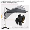 Outsunny 8FT Cantilever Patio Umbrella, Square Outdoor Offset Umbrella with 360¬∞ Rotation, Aluminum Hanging Umbrella with 3-Position Tilt, Crank & Cr
