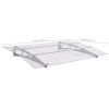 Door Canopy Silver and Transparent 47.2"x35.4" Polycarbonate