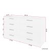 FCH 8 Drawer Double Dresser for Bedroom, Wide Storage Cabinet for Living Room Home Entryway, White