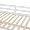 Full Size Loft Bed with U-shaped Desk, Drawers and Storage Shelves, White
