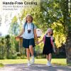 2 pcs 2.7 Inch Small Fan for Kids, Tiny Fan Clip on Backpack, Umbrella, Neck, USB & Battery Operated Portable Fan for Personal Outdoor Cooling, 4.2 Oz
