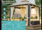 10*10 FT Softtop Metal Gazebo with Mosquito Net&Sunshade Curtains,Sturdy Heavy Duty Double Roof Canopy,Galvanized Steel Design Outdoor Tent,Suitable f