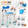 VEVOR Shower Chair Seat with Padded Arms and Back, Shower Stool with Suction Feet, Shower Chair for Inside Shower Bathtub, Adjustable Height Bench Bat