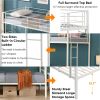 Twin Over Twin Metal Bunk Bed,Metal Structure Bedframe with Safety Guardrails and 2 ladders,Convertible Bunkbeds,No Spring Box Required and Space Savi