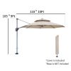 10 ft. Octagon Aluminum 360-Degree Outdoor Patio Cantilever Umbrella with umbrella cover for Yard