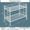Twin Over Twin Metal Bunk Bed,Metal Structure Bedframe with Safety Guardrails and 2 ladders,Convertible Bunkbeds,No Spring Box Required and Space Savi