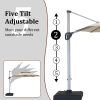 10 ft. Octagon Aluminum 360-Degree Outdoor Patio Cantilever Umbrella with umbrella cover for Yard