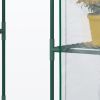 Outsunny 5' x 2.5' x 6.5' Mini Walk-in Greenhouse Kit, Portable Green House with 3 Tier Shleves, Roll-Up Door, and Weatherized Plastic Cover for Backy