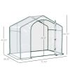Outsunny 6' x 3' x 5' Portable Walk-in Greenhouse, PVC Cover, Steel Frame Garden Hot House, Zipper Door, Top Vent for Flowers, Vegetables, Saplings, C