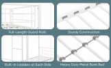 Twin Over Twin Metal Bunk Bed,Metal Structure Bedframe with Safety Guardrails and 2 ladders,Convertible Bunkbeds,No Spring Box Required and Space Savi