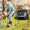 Dual Tumbling Composter 42 Gallon Tumbler Composting Bins Easy Turn System Rotating Barrel With Two Sliding Doors