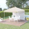 10' x 10' Pop-Up Canopy Tent with 1 Removable Sidewall, Commercial Instant Sun Shelter, Tents for Parties with Wheeled Carry Bag for Outdoor, Garden,