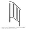 Artisasset Matte Black Outdoor 2-Step Iron Handrail