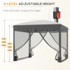 Outsunny 10' x 10' Pop Up Canopy Tent with Netting, Instant Sun Shelter, Tents for Parties, Height Adjustable, with Wheeled Carry Bag and 4 Sand Bags